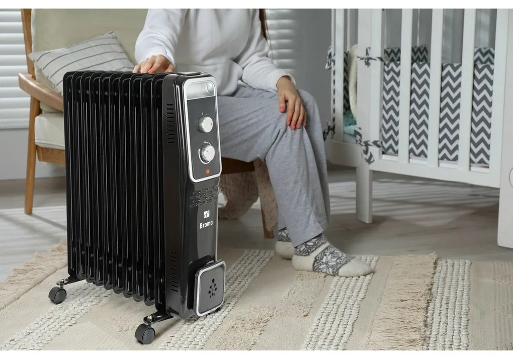 G21 Bromo olejový radiátor, 11 rebier, 2500 W,čierny, L