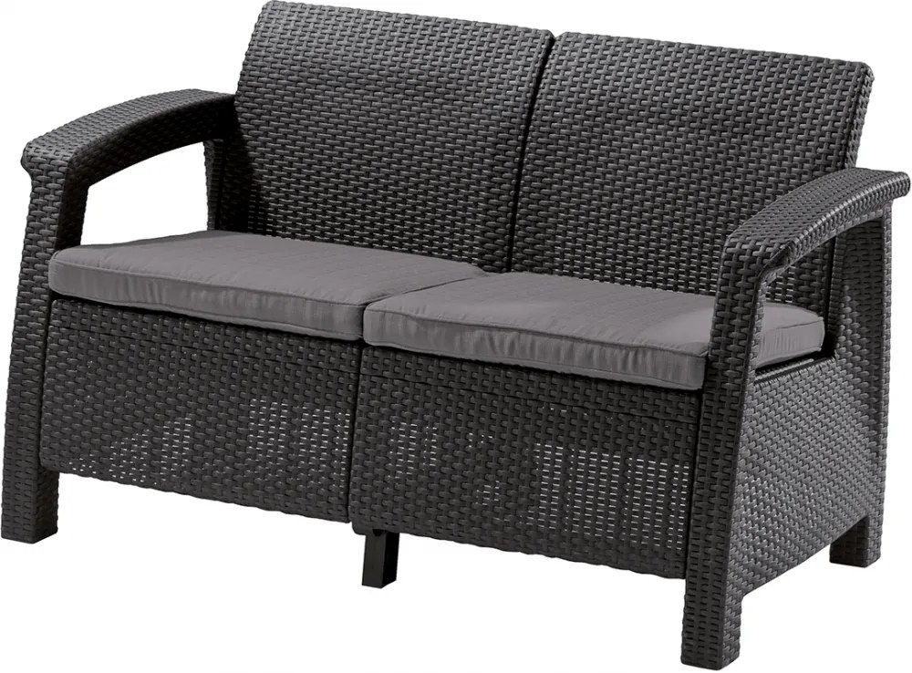 Záhradná pohovka Allibert Corfu Love Seat - Graphite