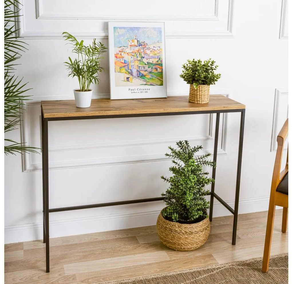 Konzolový stolík CANVAS 80x100 cm borovica atlantic/čierna