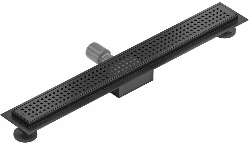 Mexen Flat nerezový sprchový žľab 70cm, vzor M08, čierna matná, 1725070-15