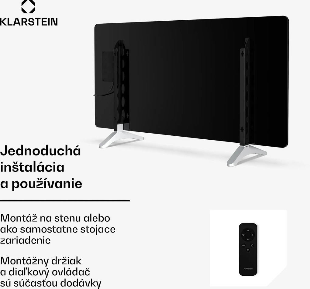 Klarstein Wonderglass infračervený panel | 720 W | 3 - 7 m² | Moderný sklenený dizajn | 120 cm x 68 cm