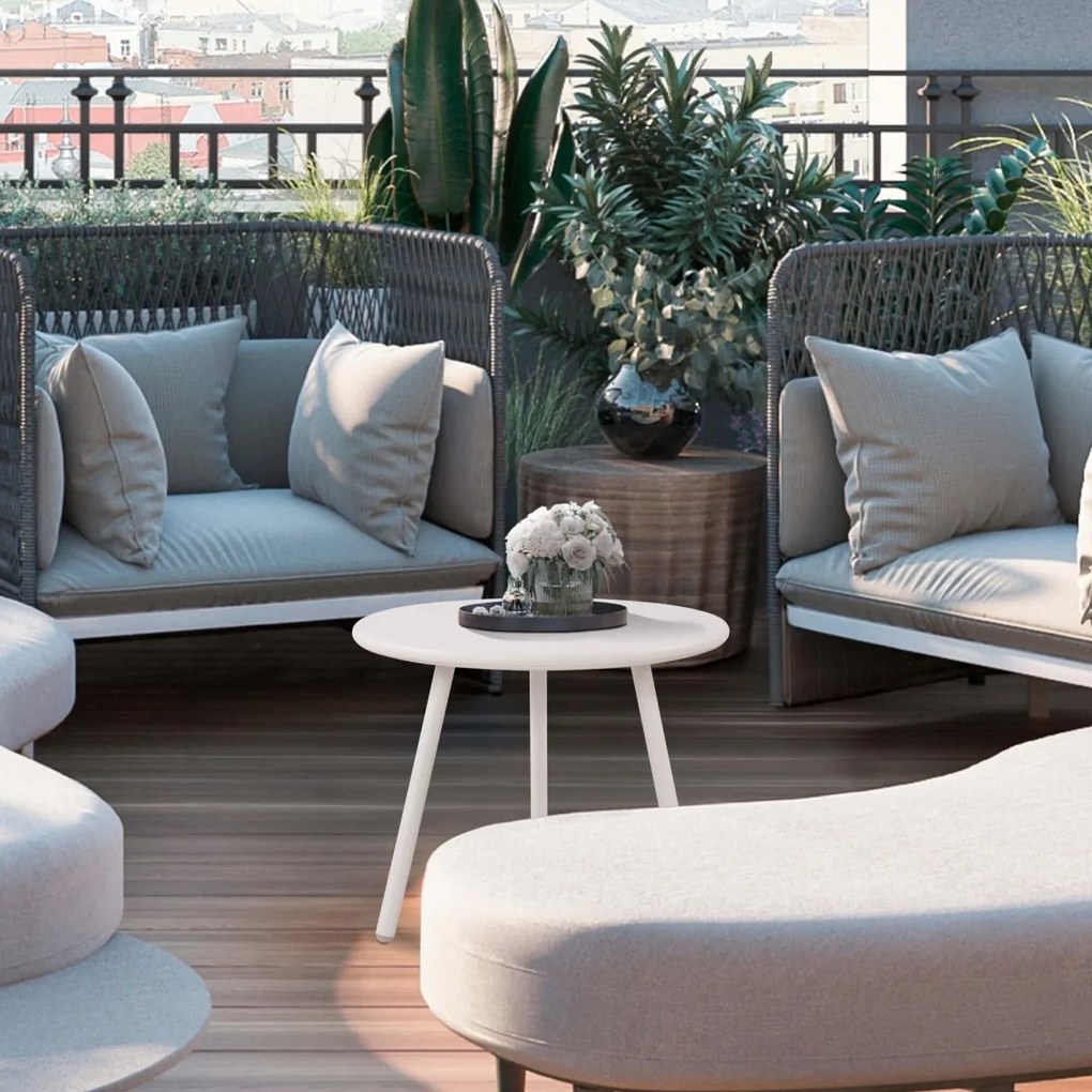 Konferenčný stolík Berea - v40 x Ø50 cm - Biela