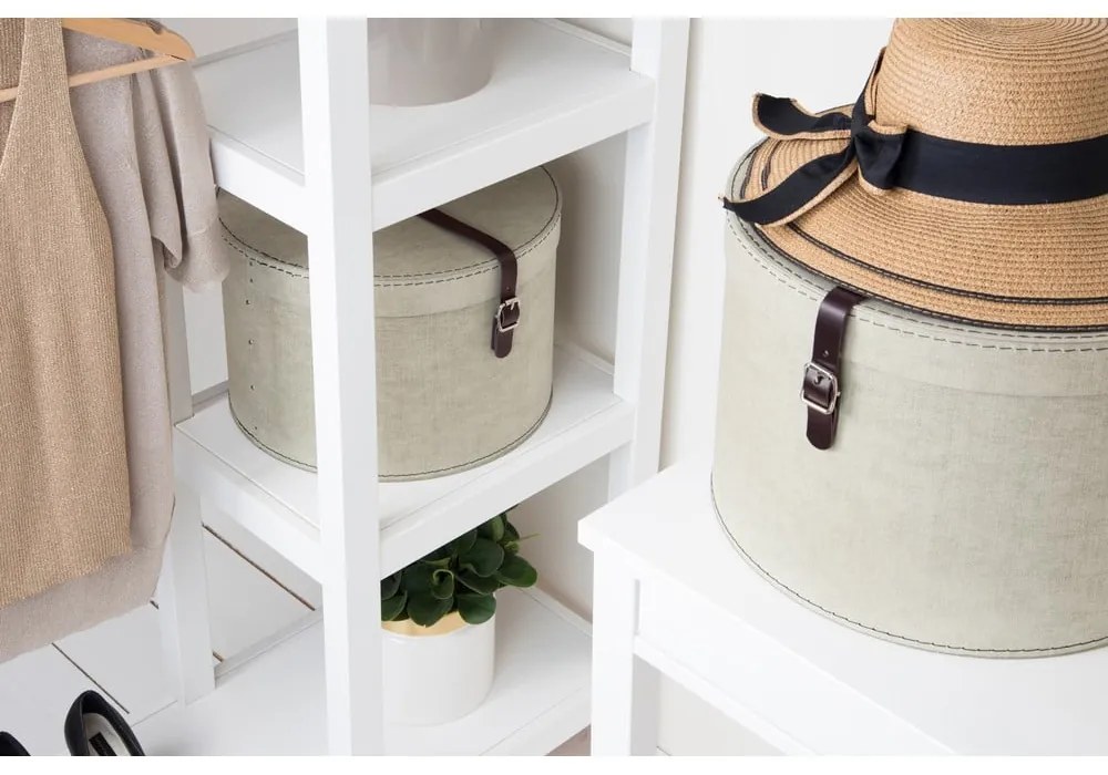 Béžové kartónové úložné boxy v súprave 2 ks s vekom ø 37,5x25 cm Rut Canvas Paper Laminate – Bigso