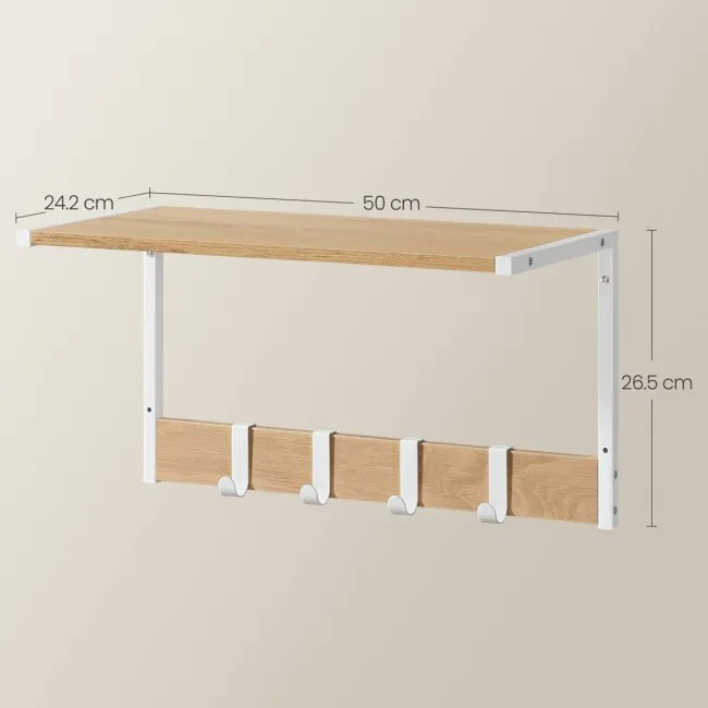 Set dvoch nástenných políc béžové ABP-E1083 WT (2 ks)