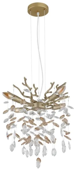 Globo 64138HG - Luster na lanku QUEENA 4xE14/40W/230V zlatá