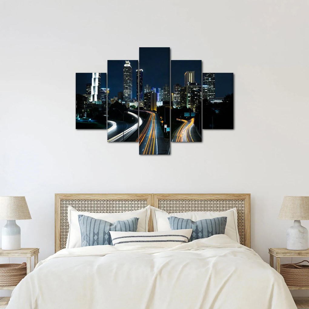 Obraz nočnej metropoly (150x105 cm)