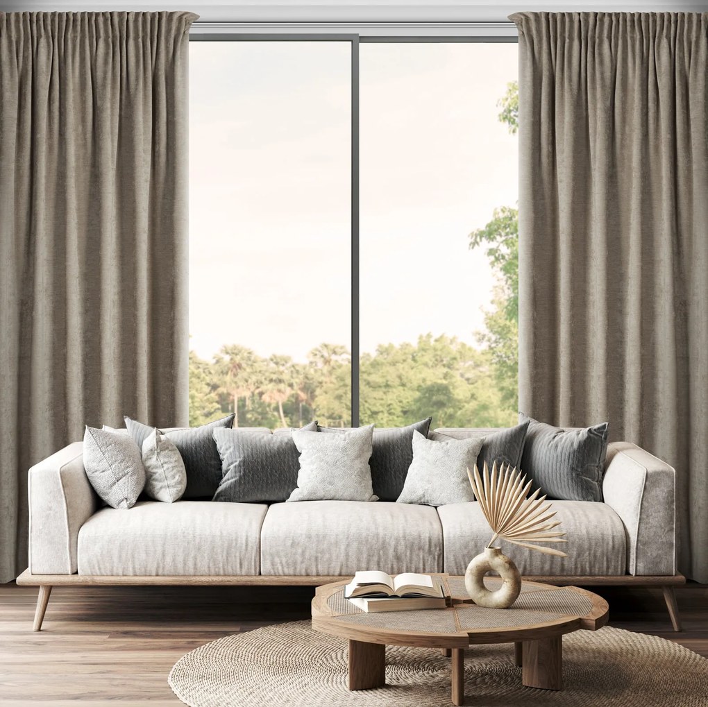 ZÁVES NA PÁSKE VANI 140X270 CM BÉŽOVÁ