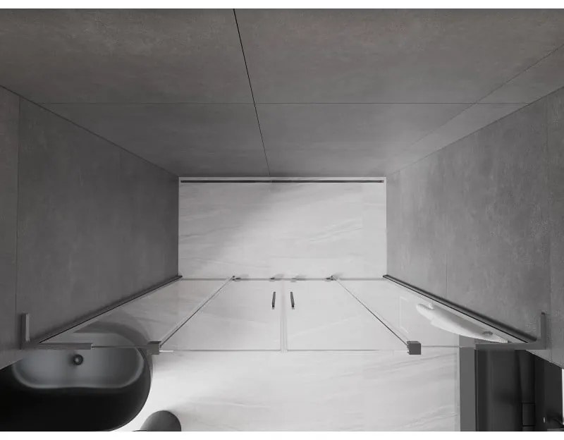 Mexen Velar L Duo, posuvné sprchové dvere do otvoru 180 cm, 8mm číre sklo, grafit brúsený, 871-180-003-02-66