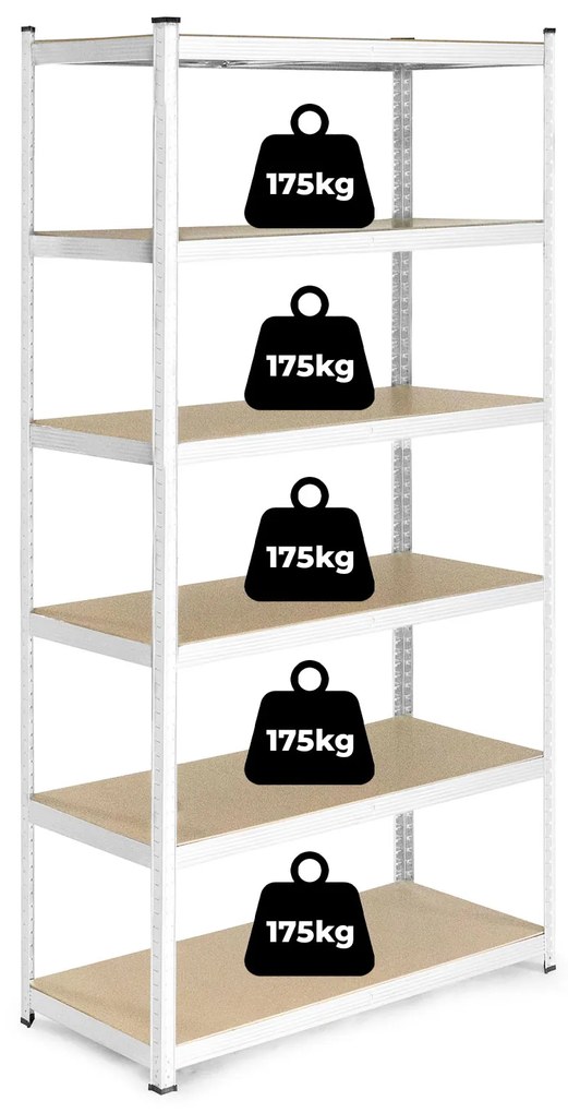 ModernHome Skladovací regál 222x110x50 cm - 6 políc, pozinkovaná oceľ, 1050 kg - ModernHome