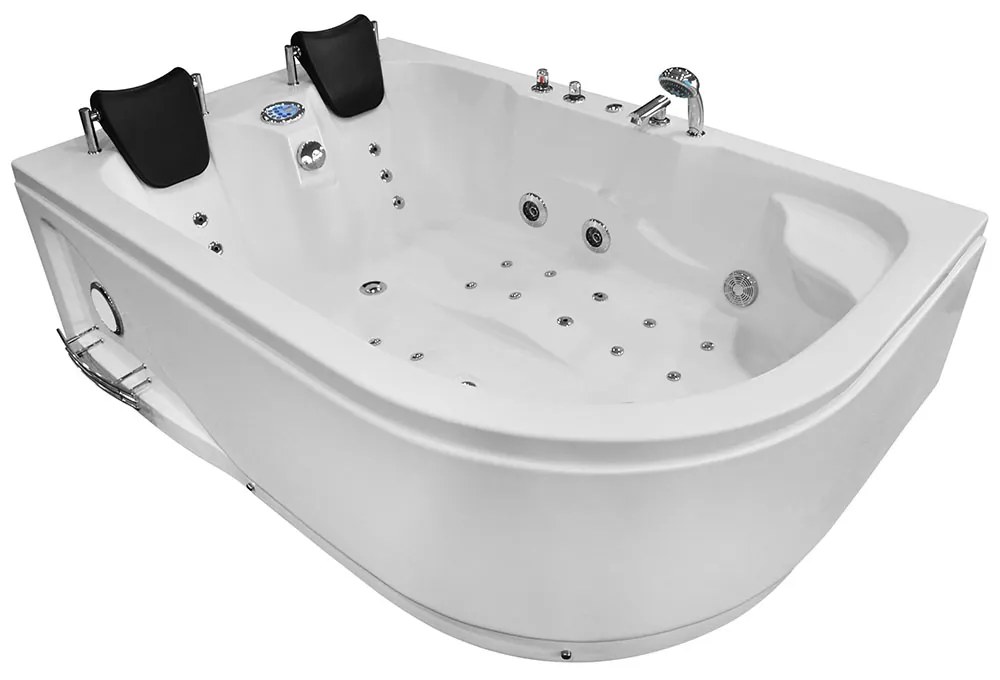 M-SPA - Ľavá kúpeľňová vaňa TURBO SPA s hydromasážou 180 x 120 x 54 cm (MSPA1631-TURBO-L)