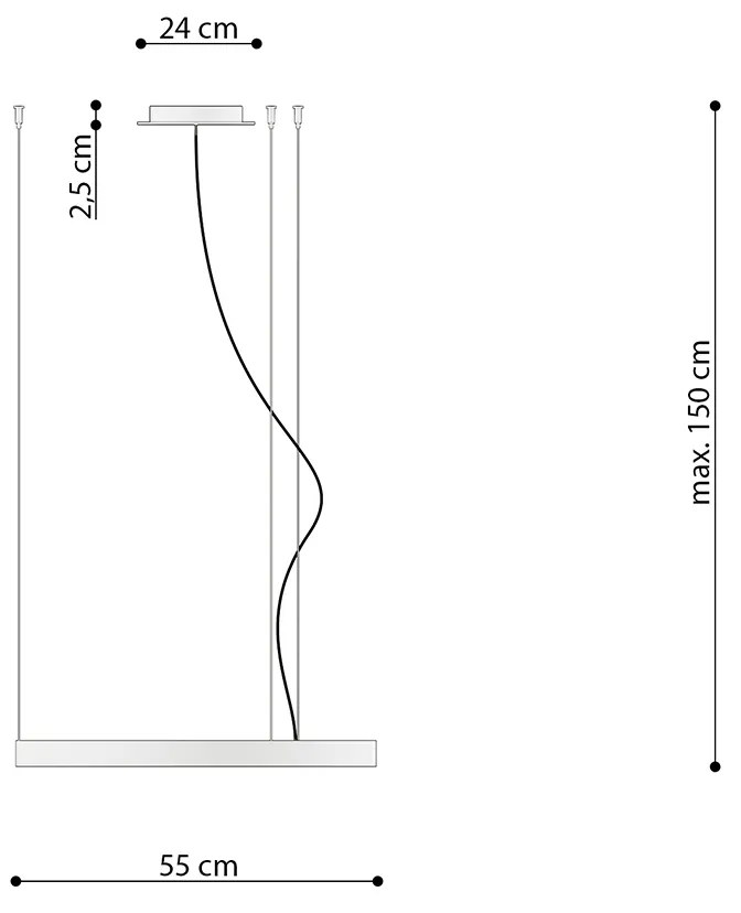 Thoro Lighting Luster RIO 55 čierny 3000K