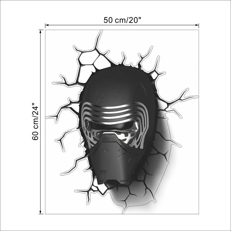 Veselá Stena Samolepka na stenu na stenu Maska zo Star Wars