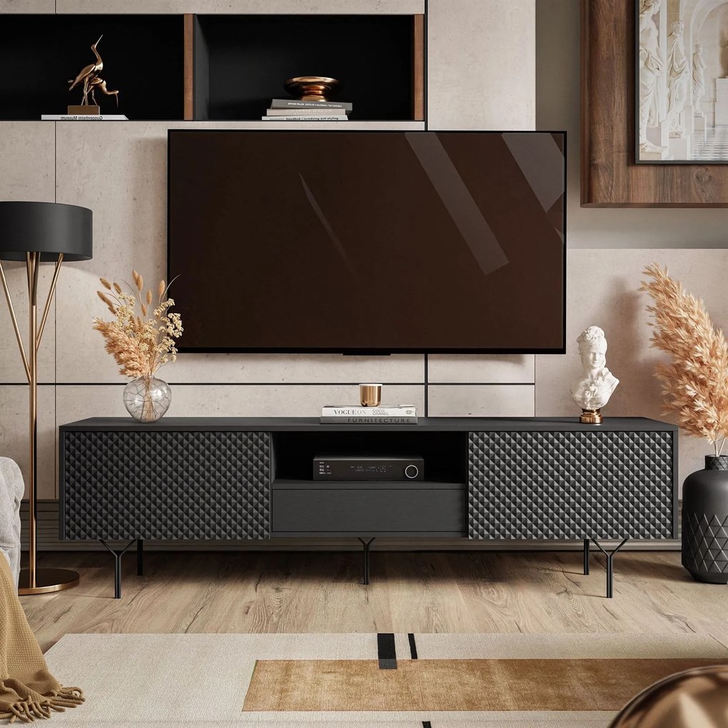 TV stolík LOGAN čierna 180cm