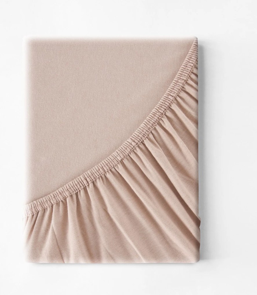 JERSEY PRESTIERADLO 140X200 CM, VÝŠKA 30 CM BÉŽOVÉ