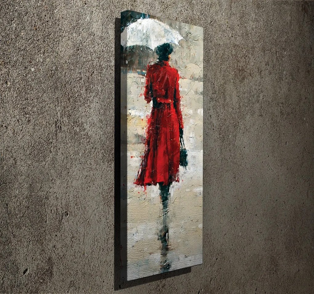 Obraz Woman In Red 30x80 cm