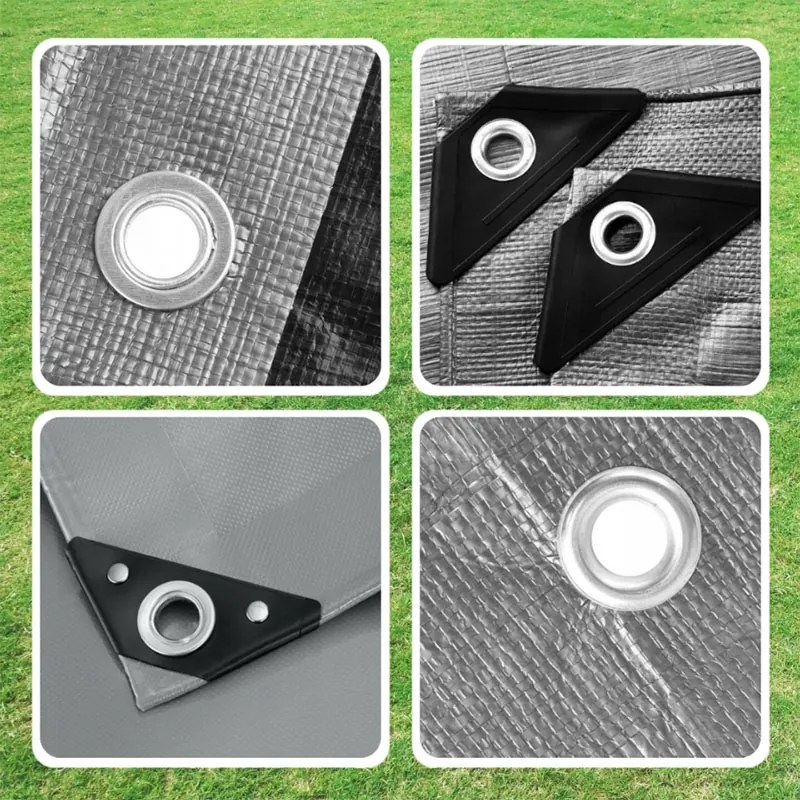 Strieborná vodeodolná krycia plachta 3m x 4m