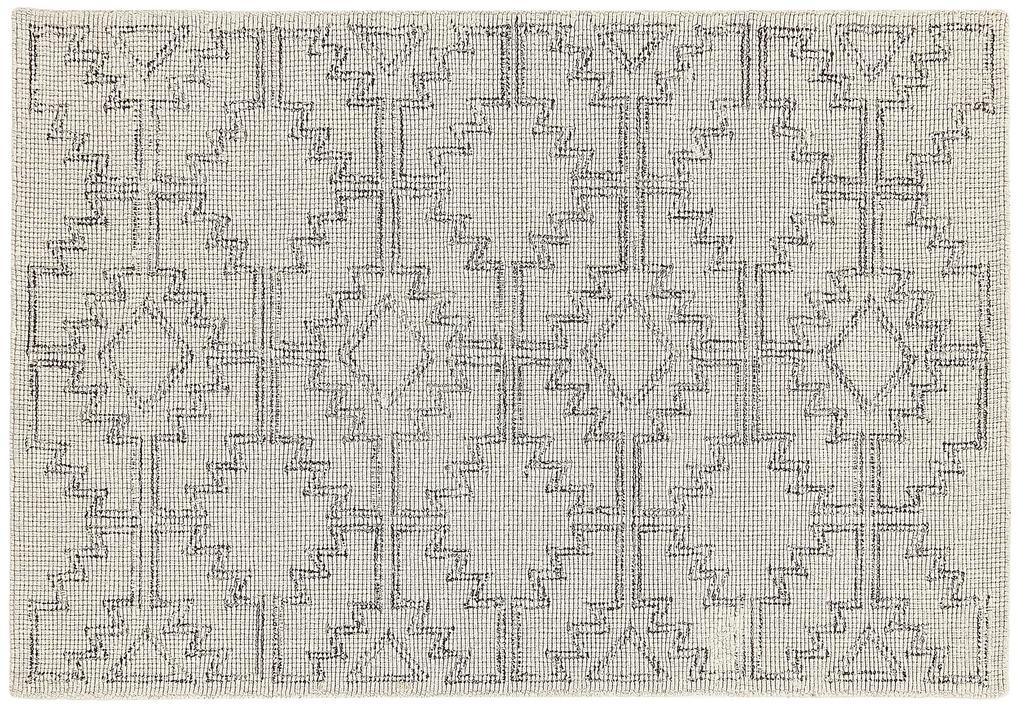 Vlnený koberec 140 x 200 cm béžová/čierna URLA Beliani