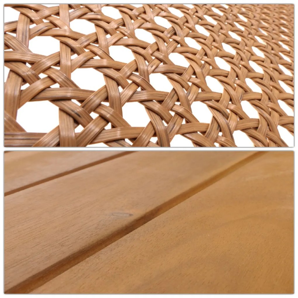 Záhradná súprava 2 kresiel, pohovky a stolíka HWC-N46, akáciové drevo - sivé vankúše