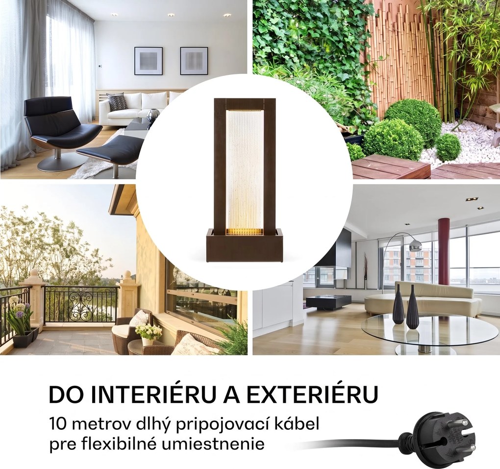 Blumfeldt Skyriver záhradná fontána interiérová exteriérová LED 10 m kábel