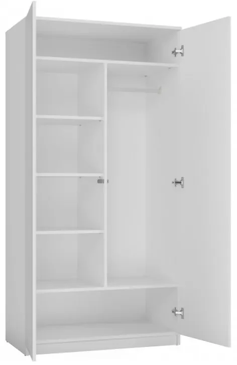 Dvojdverová šatníková skriňa 90 cm TAUNO - biela