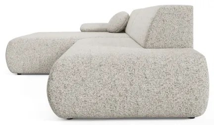 Rohová rozkladacia sedacia súprava s úložným priestorom do tvaru L PRATO ľavá béžová