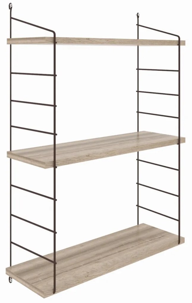 Nástenná polica ARMONI II 72 cm dub san remo/čierna