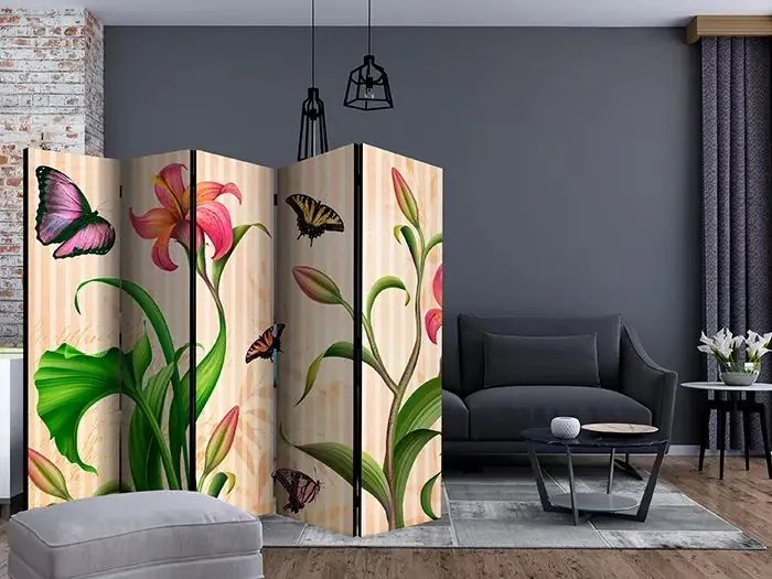 Paraván - Vintage - spring II [Room Dividers] Veľkosť: 225x172, Verzia: Akustický