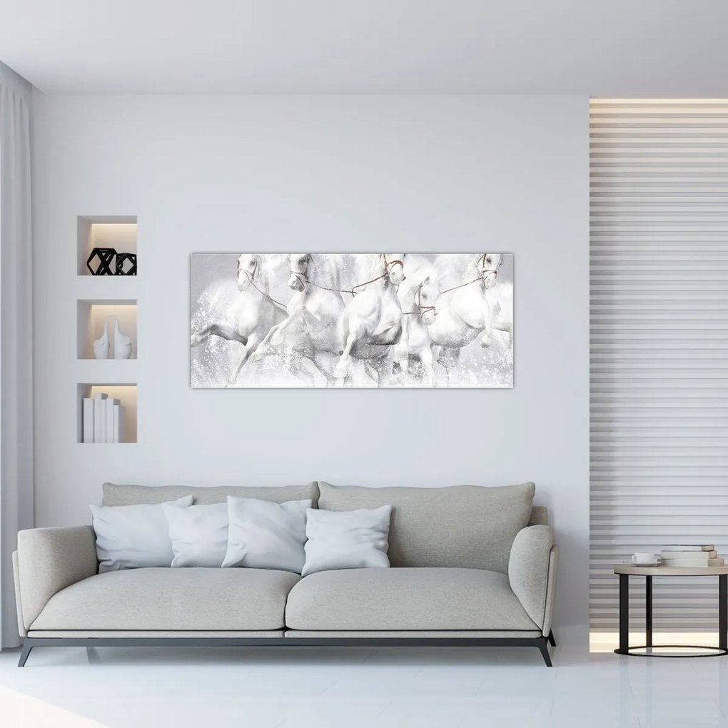 Obraz - Ilustrácie závodných koní (120x50 cm)