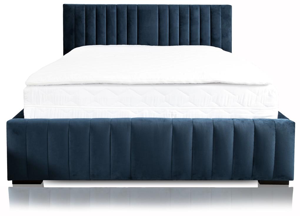 Čalúnená posteľ 140x200 cm Veggie II (modrá). Vlastná spoľahlivá doprava až k Vám domov. 1041788