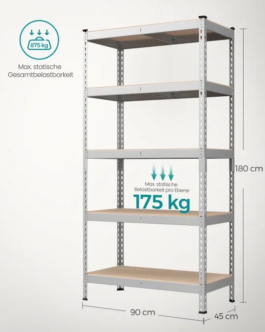Regál 90x180x45 cm GLR450E01