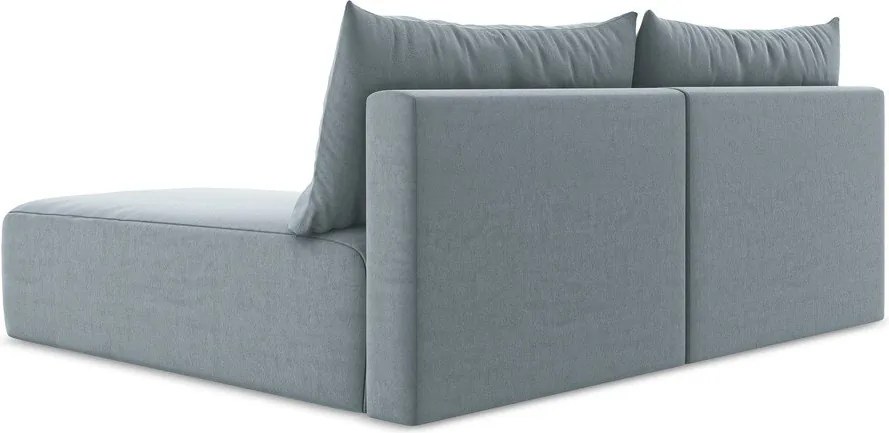 Modrá zamatová rozkladacia/s úložným priestorom rohová pohovka (pravý roh/s leňoškou) Kalena – Makamii