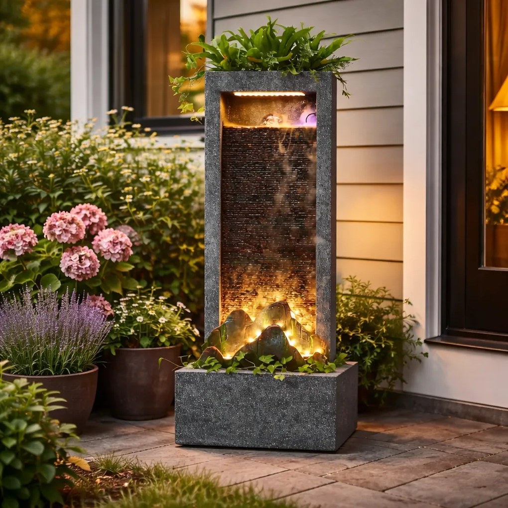 Záhradná fontána BestBerg EF-24 / polyresin / 47 x 26 x 127 cm