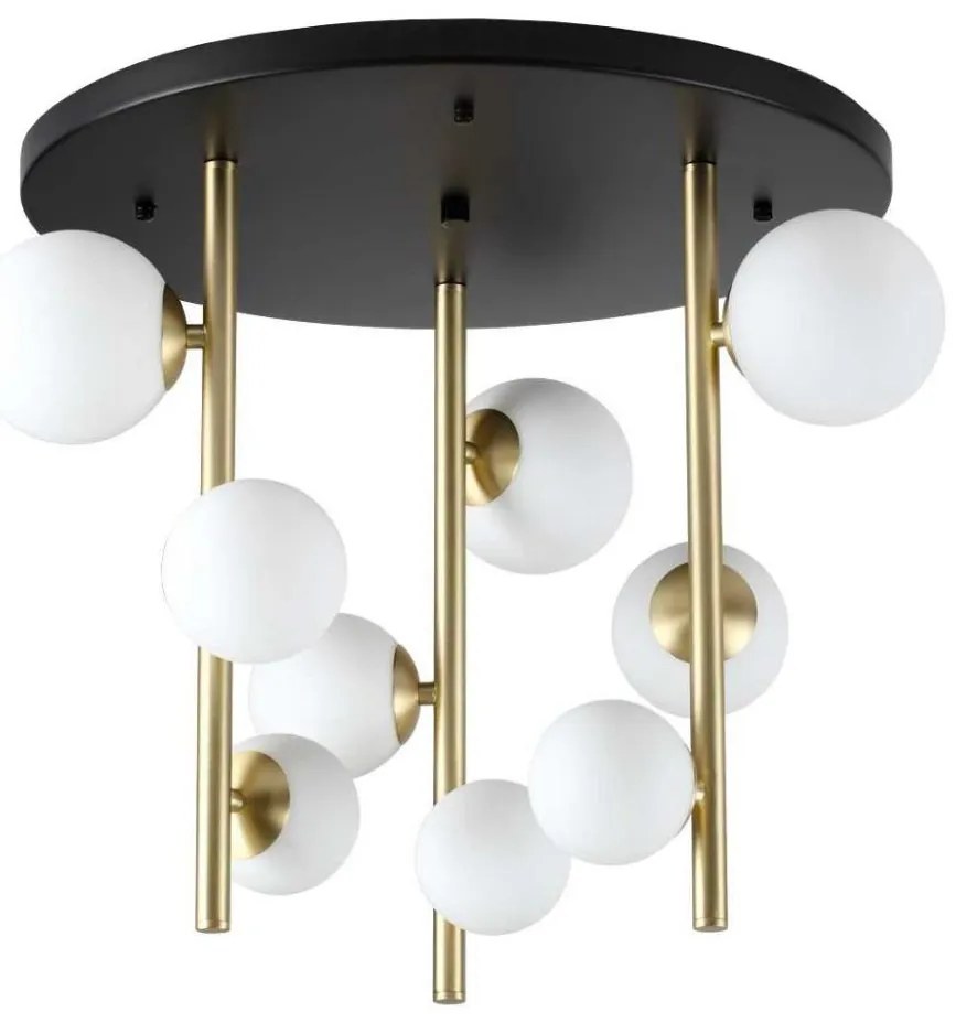 Ideal Lux - LED Luster na tyči PERLAGE 9xG9/3W/230V pr. 55 cm zlatá/biela