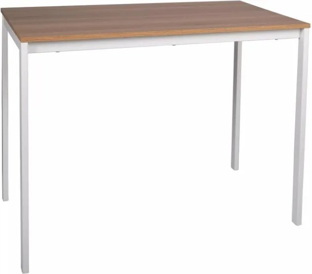 Jedálenský set 1 + 4, stôl RAMOD 100x60 cm biely/dekor dub + biela stolička KITO