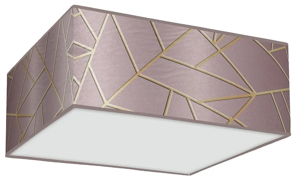 Stropné svietidlo Ziggy Square, 1x ružové/zlaté textilné tienidlo, (biele plexisklo), (50 cm)
