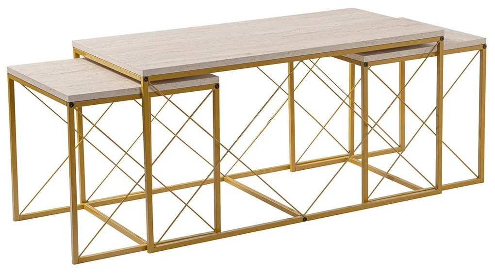 Konferenčný stolík Defne Gold Travertine