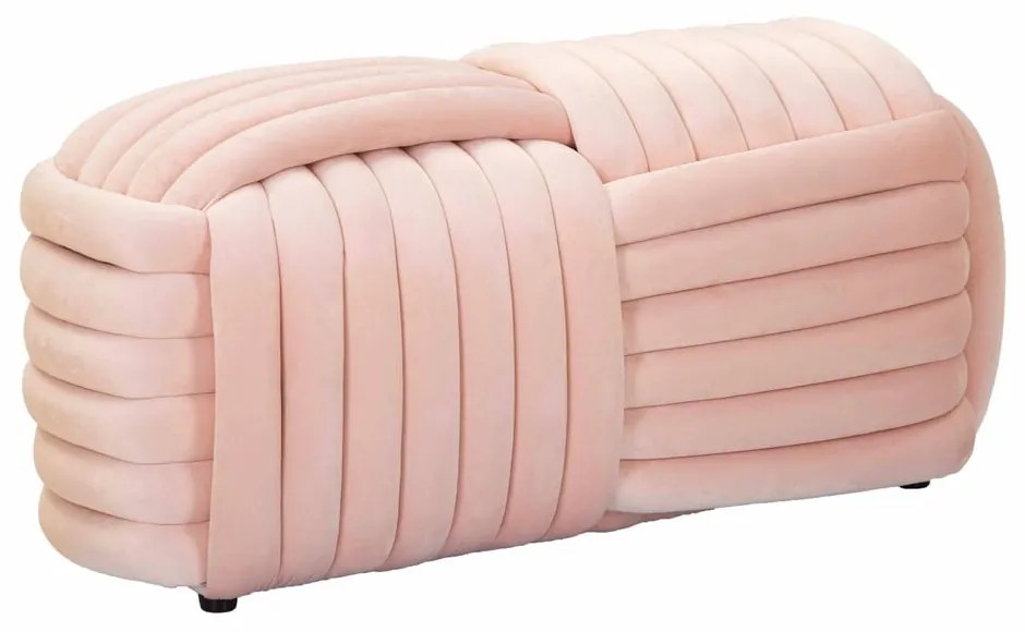 Svetloružová zamatová lavica Softy – Mauro Ferretti