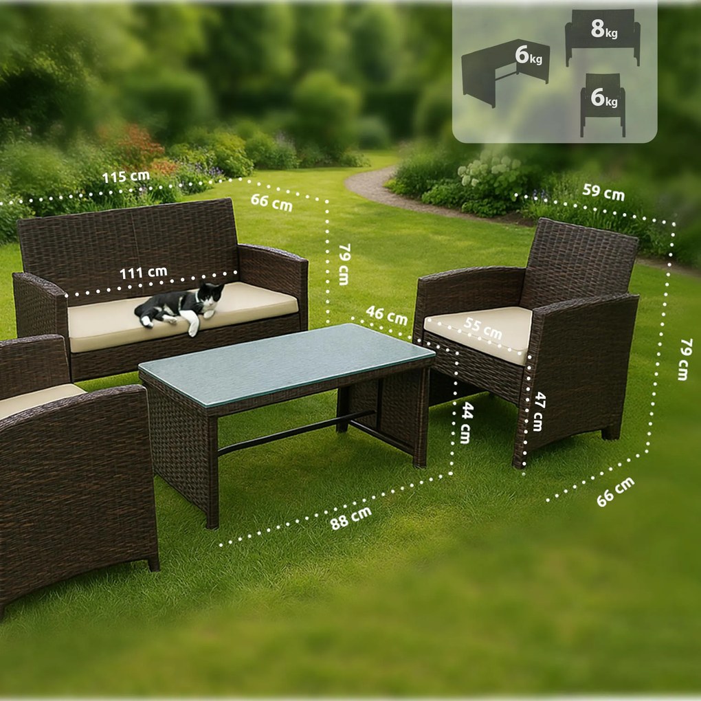 Sedacia súprava Toruba - hnedá