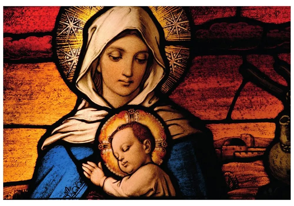 Samolepiaca tapeta Panna Mária s Ježiškom