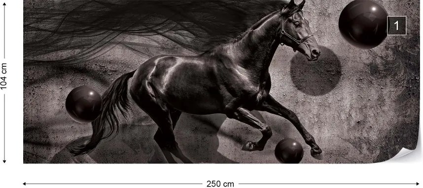 Fototapeta GLIX - Horse 3D + lepidlo ZADARMO Vliesová tapeta  - 250x104 cm