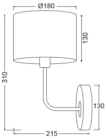 ACA DECOR Nástenné svietidlo YASMINE max. 60W/E27/230V/IP20, čierne