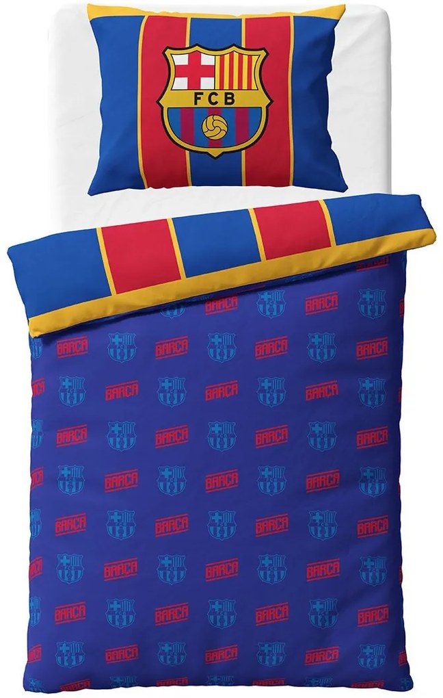 Obojstranné posteľné obliečky FC Barcelona - motív Blaugrana Glory - 100% bavlna Renforcé - 70 x 90 cm + 140 x 200 cm