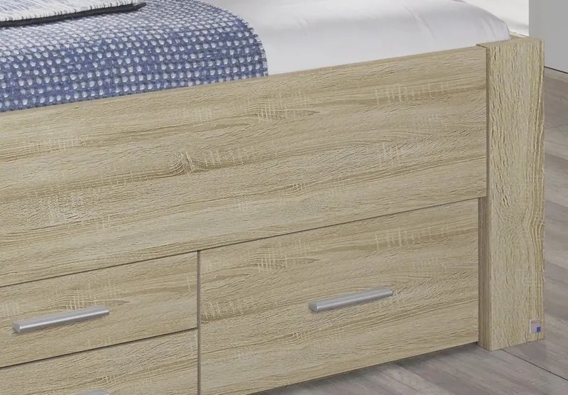 Posteľ Isotta 160x200 cm, dub sonoma