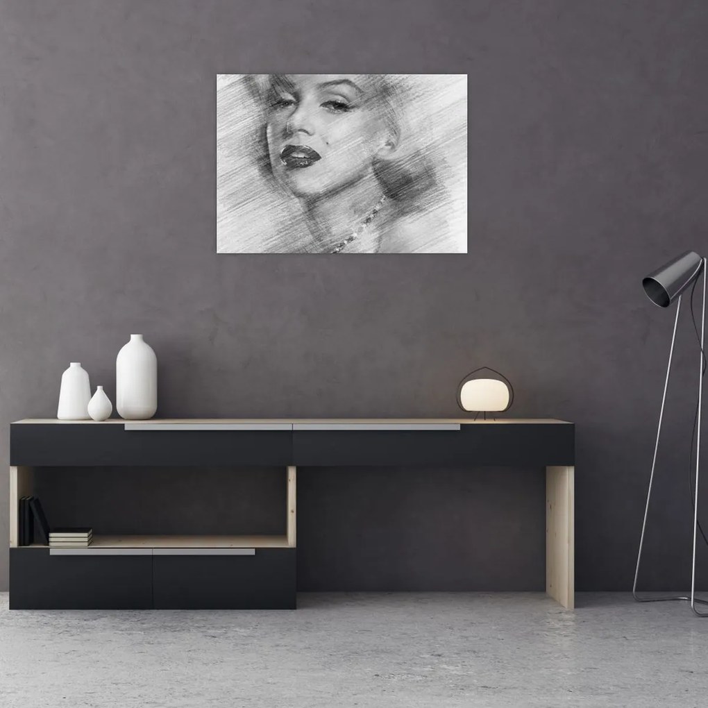 Sklenený obraz - Portrén Merilyn Monroe (70x50 cm)