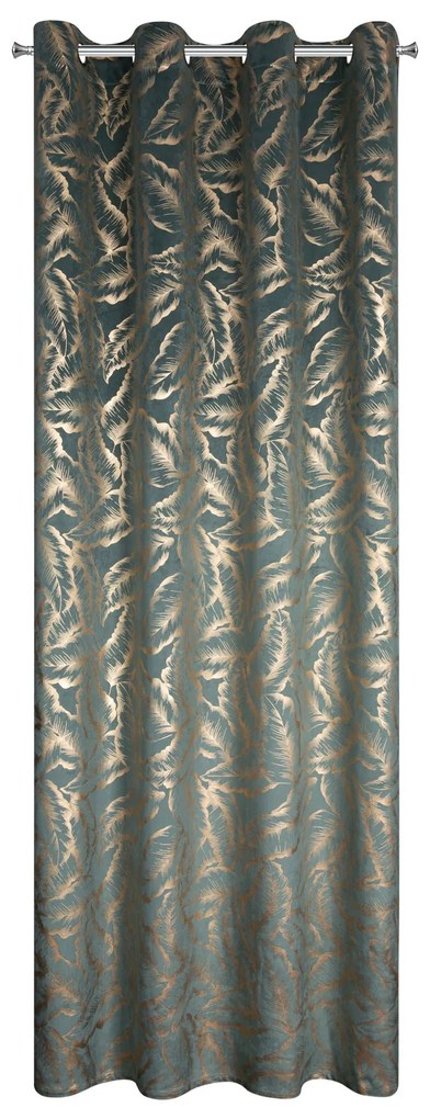 EUROFIRANY ZATEMŇOVACÍ ZÁVES NA KRÚŽKOCH MILENA 140X250 CM LISTY