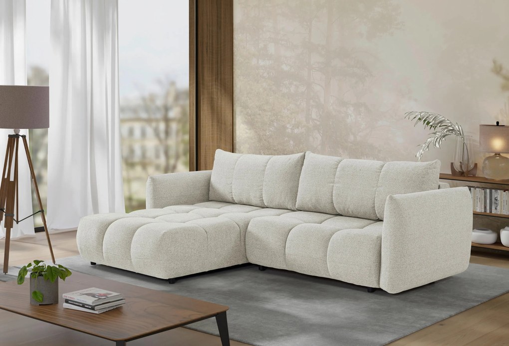 XXXLutz ROZKLADACIA ROHOVÁ SEDAČKA, plast, textil, kompozitné drevo, béžová MID.YOU - Online Only obývacie izby - 000694010301