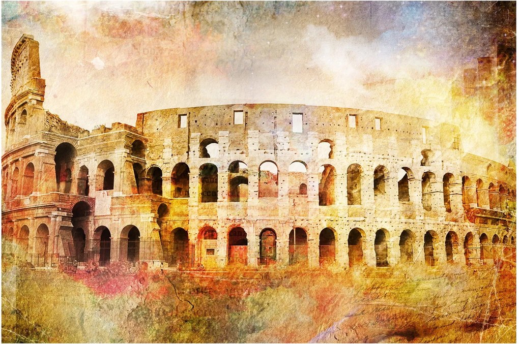 Obraz - Digitálna maľba, koloseum, Rím, Taliansko (90x60 cm)