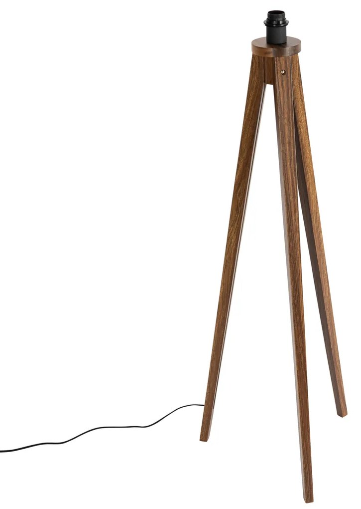 Rustikálna stojaca lampa trojnožka orechové drevo - Tripod Classic