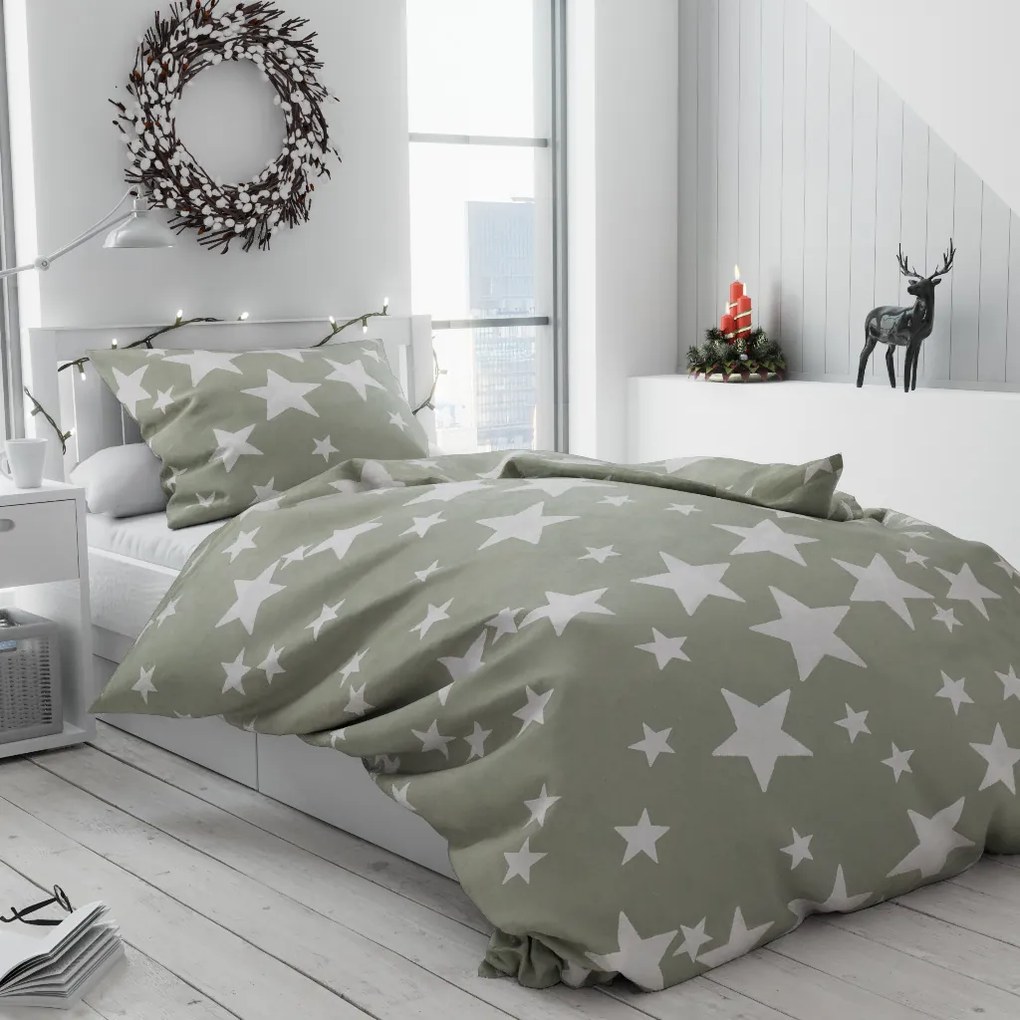 Bavlnené obliečky Star sivá Rozmer obliečky: 70 x 90 cm | 140 x 200 cm