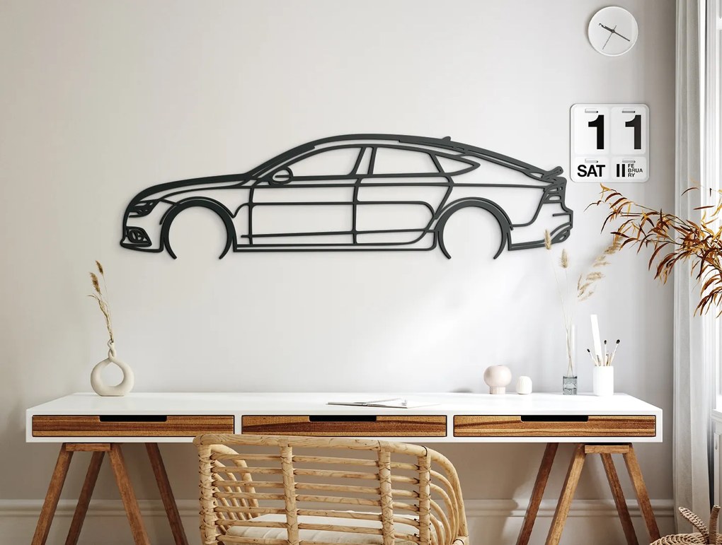 drevko Nálepka na stenu Audi A7 Sportsback Rozmer obrazu: 24 x 86 cm, Farba dekorácie: Čierna